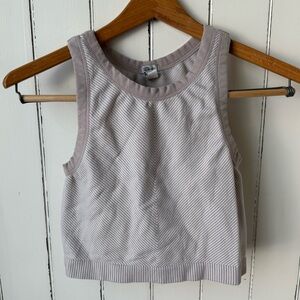 BKE Essentials Beige Striped Halter Top